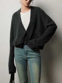 Düğmeli Slouchy Hırka - Phentora