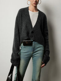 Düğmeli Slouchy Hırka - Phentora