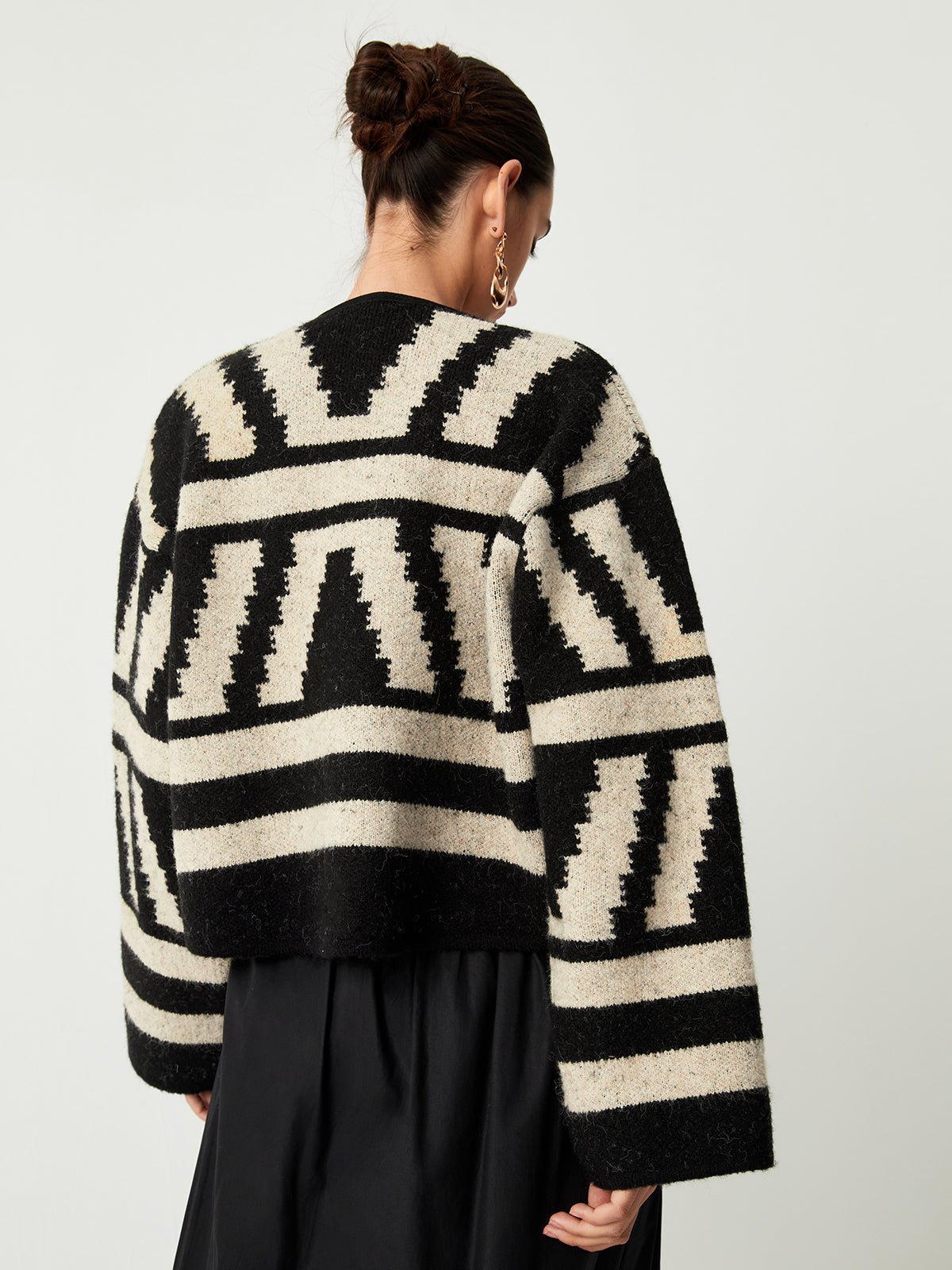 Geometrik Desenli Kimono Hırka - Phentora