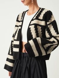 Geometrik Desenli Kimono Hırka - Phentora