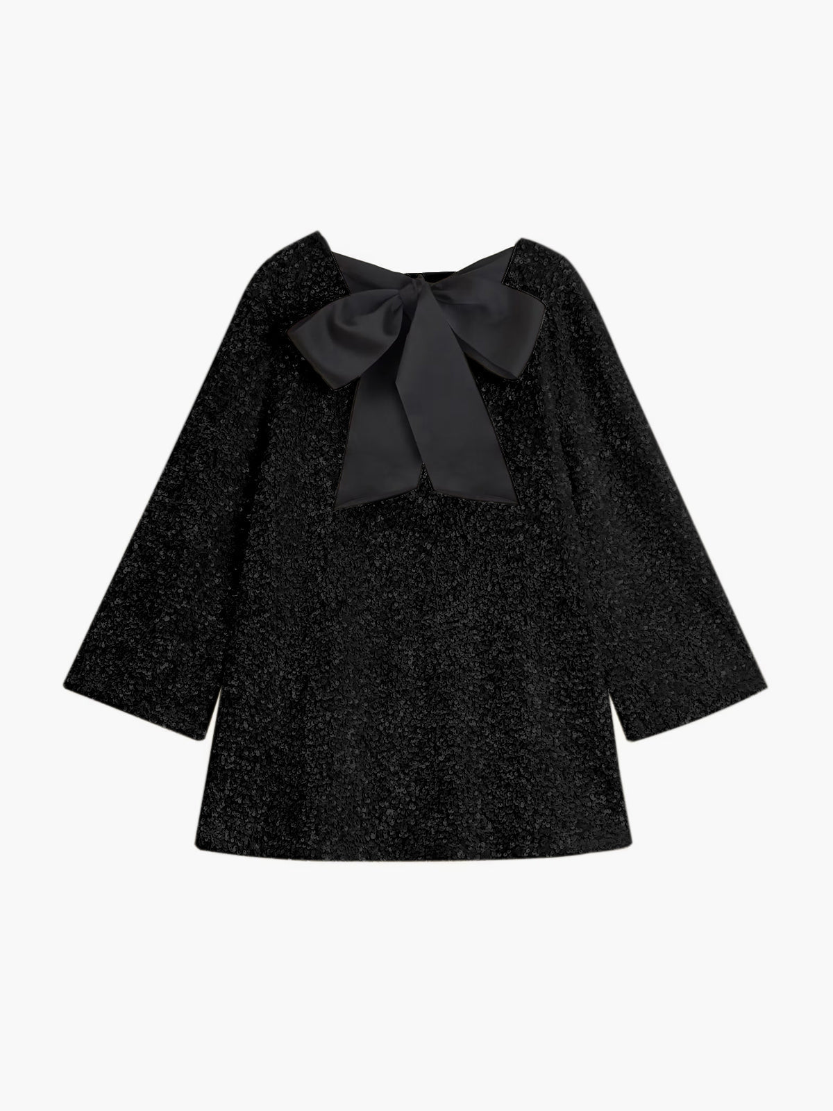 Sequins Kadife Bowknot Mini Elbise - Phentora