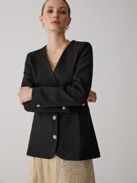 Golden Düğmeli Elegance Blazer - Phentora