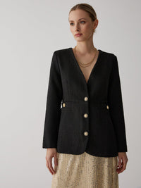 Golden Düğmeli Elegance Blazer - Phentora