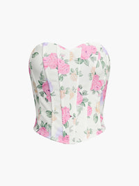 Flower Heart Shaped Neckline Korse - Phentora