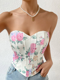 Flower Heart Shaped Neckline Korse - Phentora