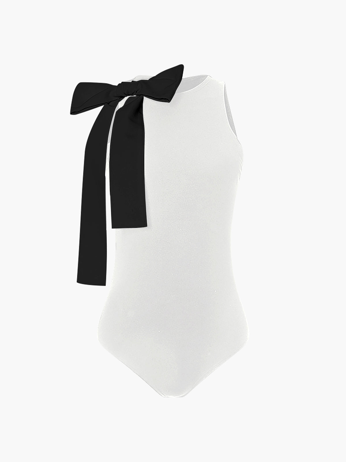 Semi - Sheer Fiyonk Detaylı Decorated Kolsuz Bodysuit - Phentora