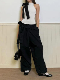 Semi - Sheer Fiyonk Detaylı Decorated Kolsuz Bodysuit - Phentora