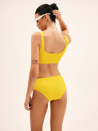 Güneş Öpücük Dokulu Düz Bikini Takımı - Phentora