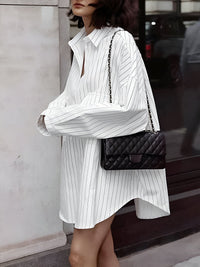 Oversize Striped Large Pockets Gömlek - Phentora