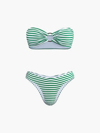 Örtü Etekli Çizgili Bikini Takımı - Phentora