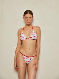 Cherry Desenli Triangle Removable Pads Bikini Takım - Phentora