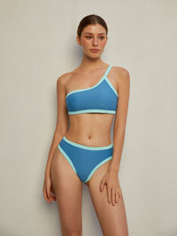 One - Shoulder Contrast Fitilli Bikini Takım - Phentora