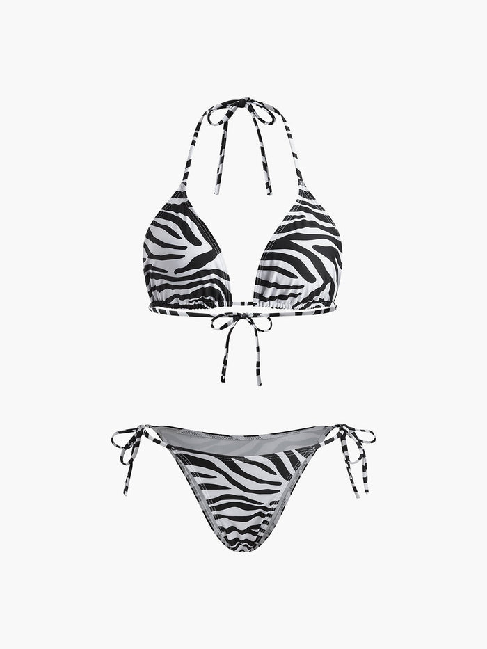 ZeSütyen Çizgili Üçgen Bikini Takımı - Phentora