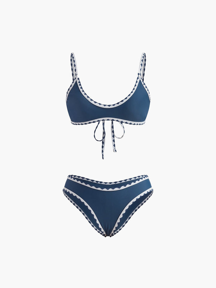 Kontrast Kesimli Düğümlü Bikini Takımı - Phentora