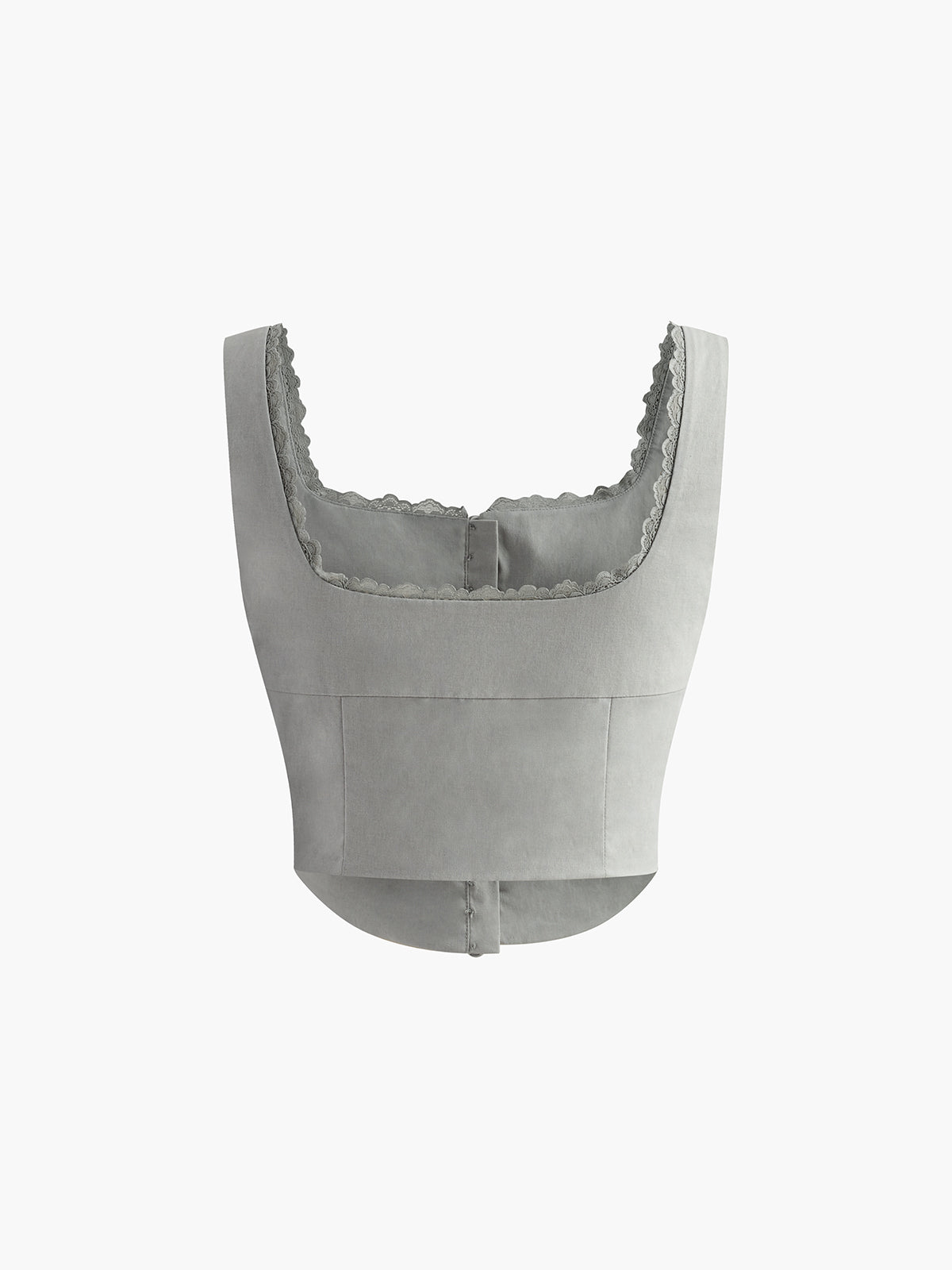 Dantel Trim Düğmeli Up Strappy Üst - Phentora