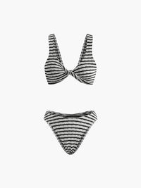 Knotted Stripe Triko Bikini Takım - Phentora