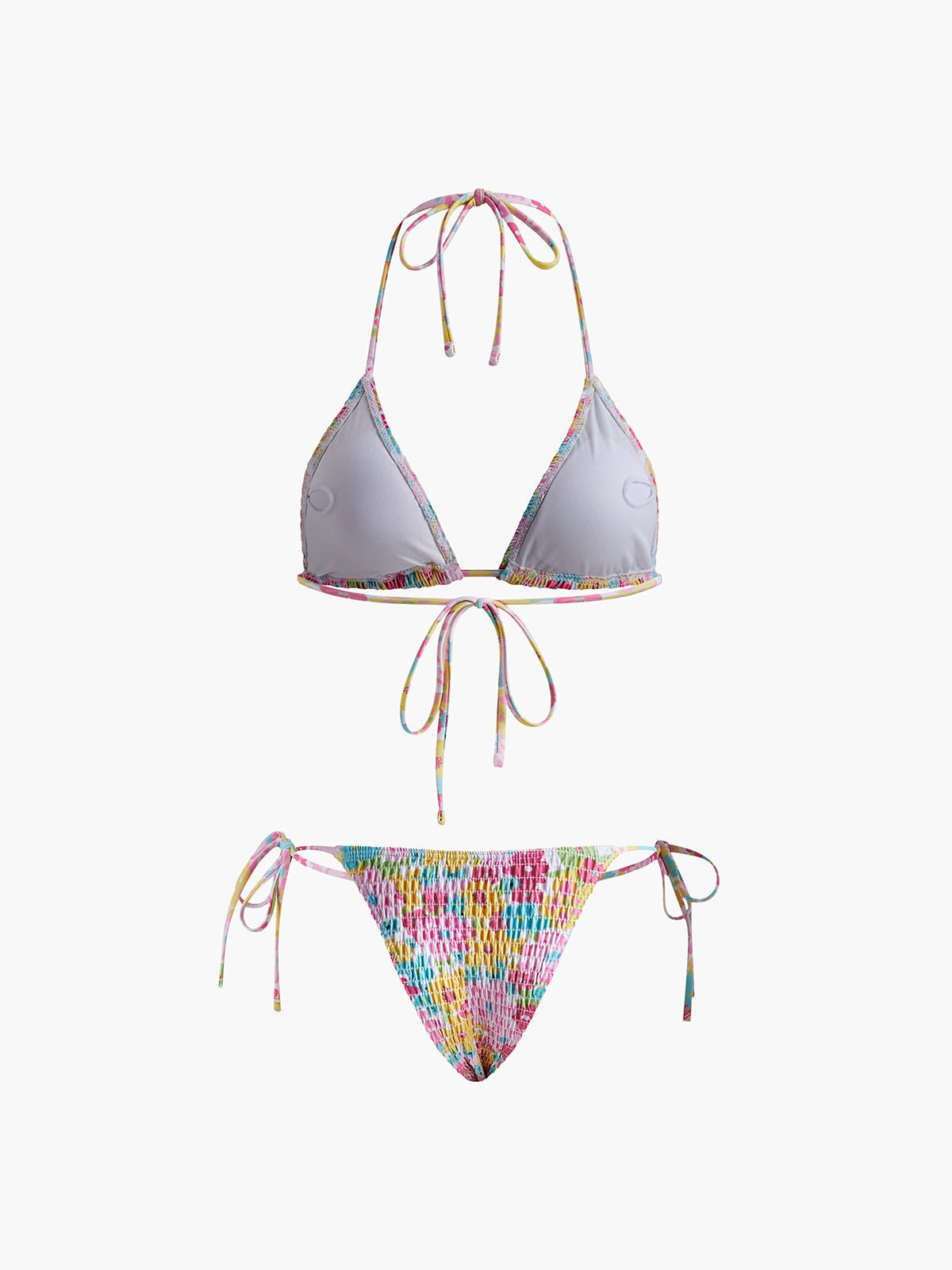 Büzgülü Baskılı Çıkarılabilir Dolgulu Bikini Seti - Phentora