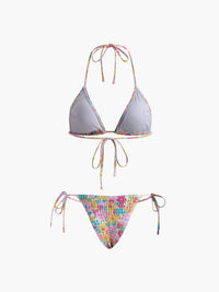 Büzgülü Baskılı Çıkarılabilir Dolgulu Bikini Seti - Phentora