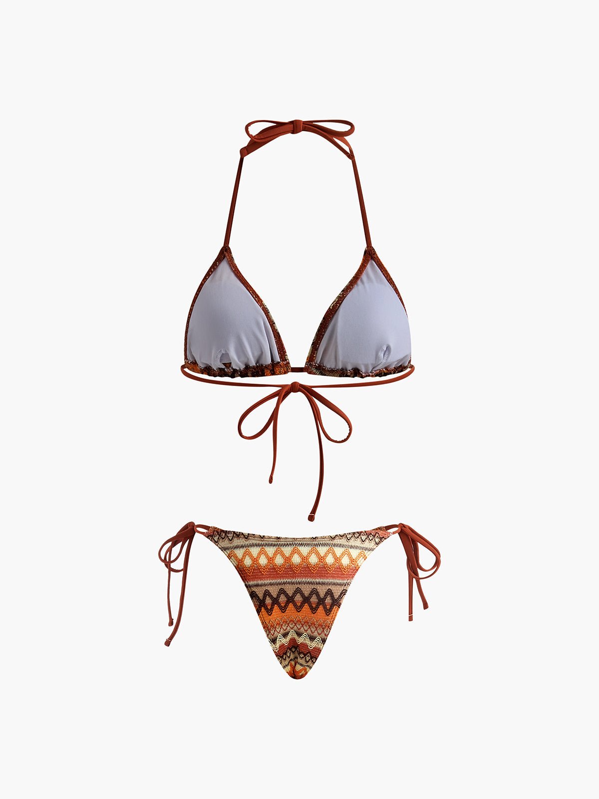Boyundan Bağlamalı Üçgen Örgü Bikini Takımı - Phentora