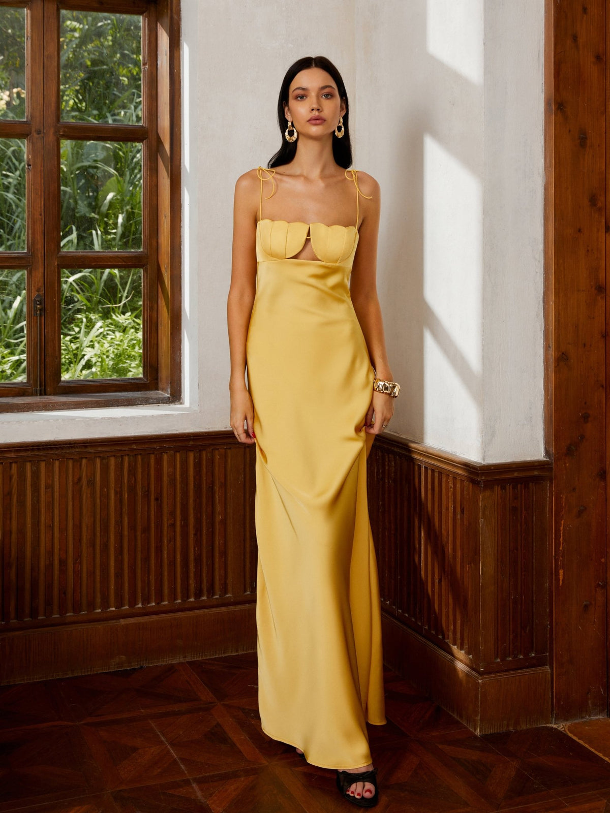 Petal Bandeau Bağcıklı Uzun Elbise - Phentora