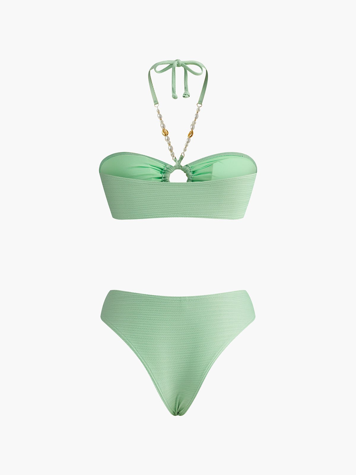 Boyundan Bağlamalı Dokulu O - Ring Bikini Takımı - Phentora