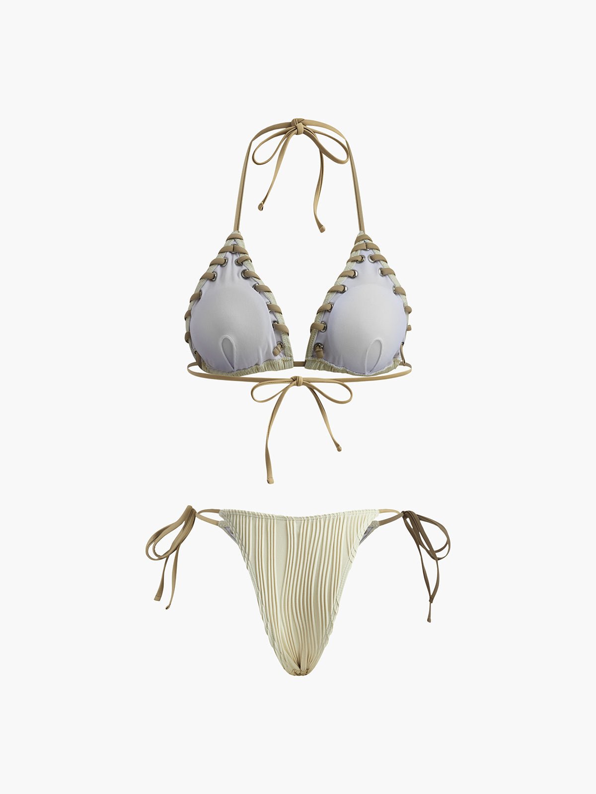 Grommet Bağcıklı Dantelli Bikini Takımı - Phentora