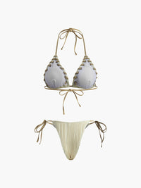 Grommet Bağcıklı Dantelli Bikini Takımı - Phentora
