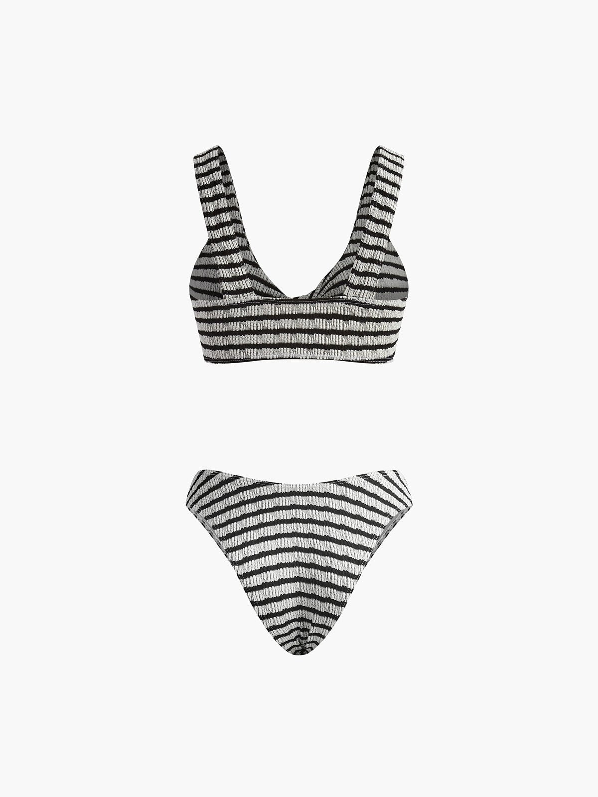 Knotted Stripe Triko Bikini Takım - Phentora