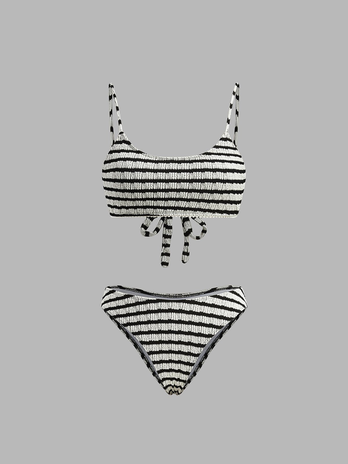 Çizgili Sırtı Bağlamalı Bikini Takımı - Phentora