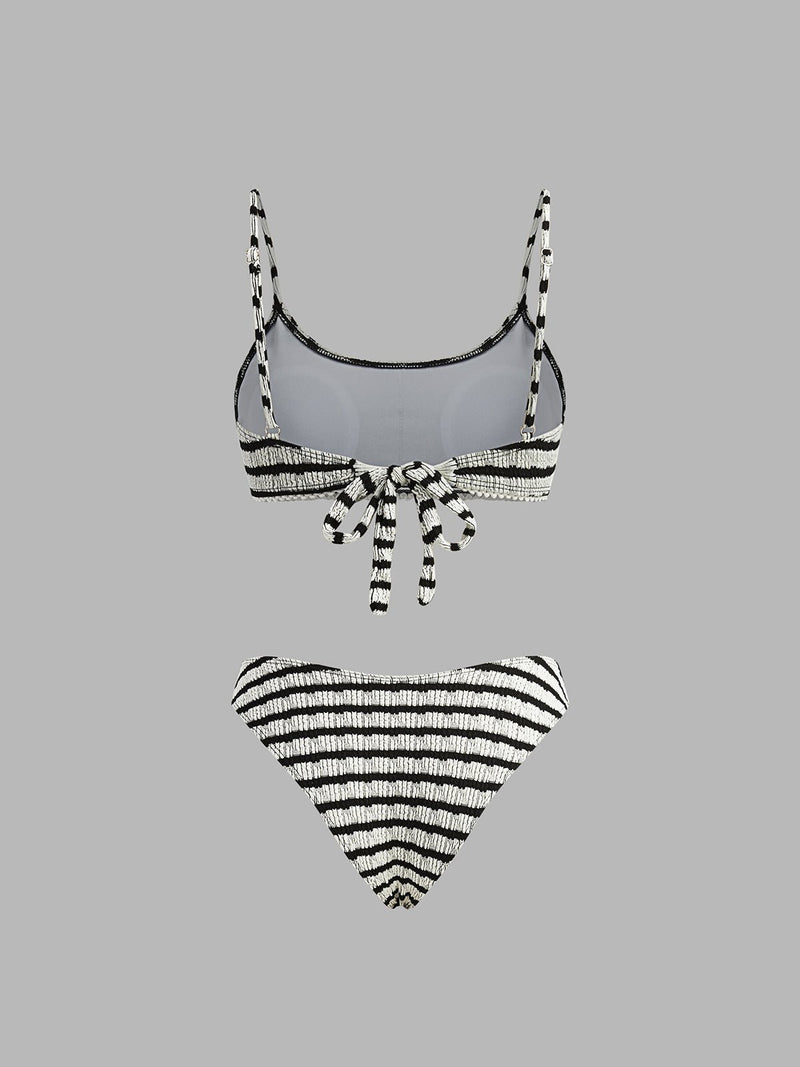 Çizgili Sırtı Bağlamalı Bikini Takımı - Phentora