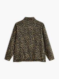 Leopar Desenli Bol Kesim Kot Ceket - Phentora