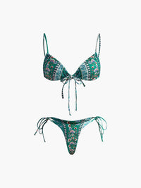 Çiçekli Önden Bağlamalı Bikini Takımı - Phentora