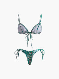 Çiçekli Önden Bağlamalı Bikini Takımı - Phentora