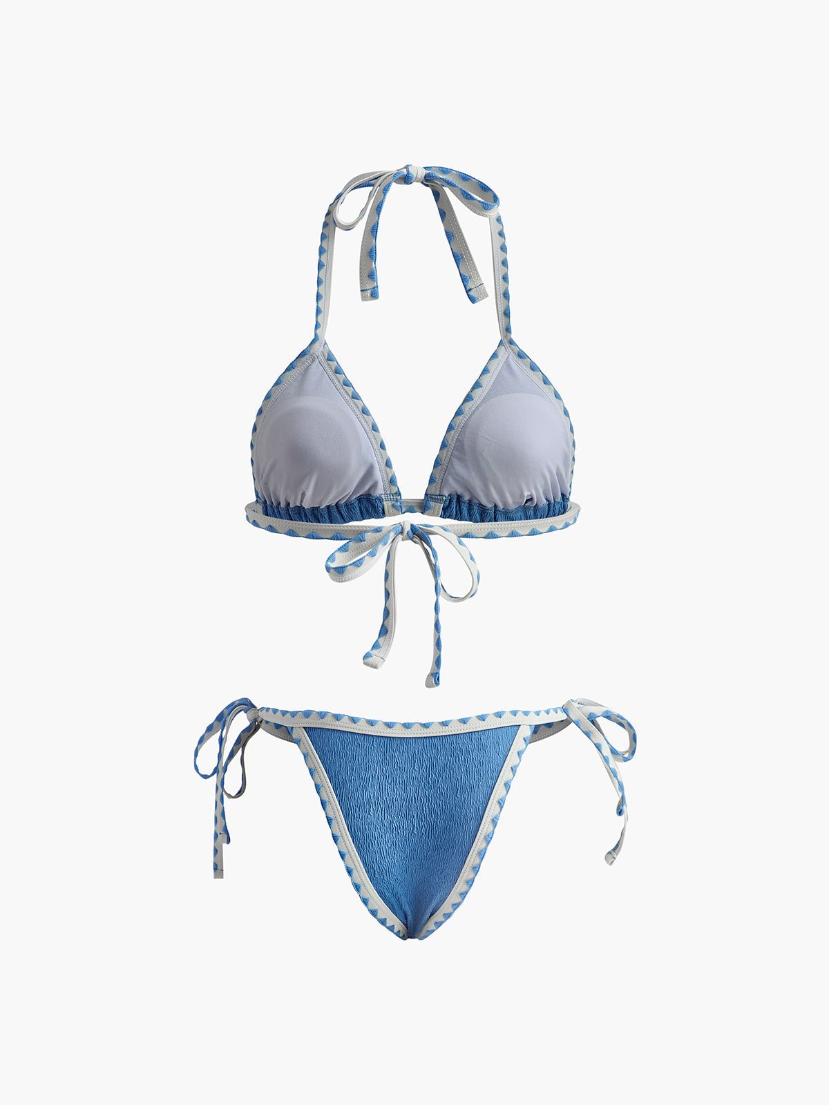 Kontrast Bağcıklı Düğümlü Bikini Takımı - Phentora