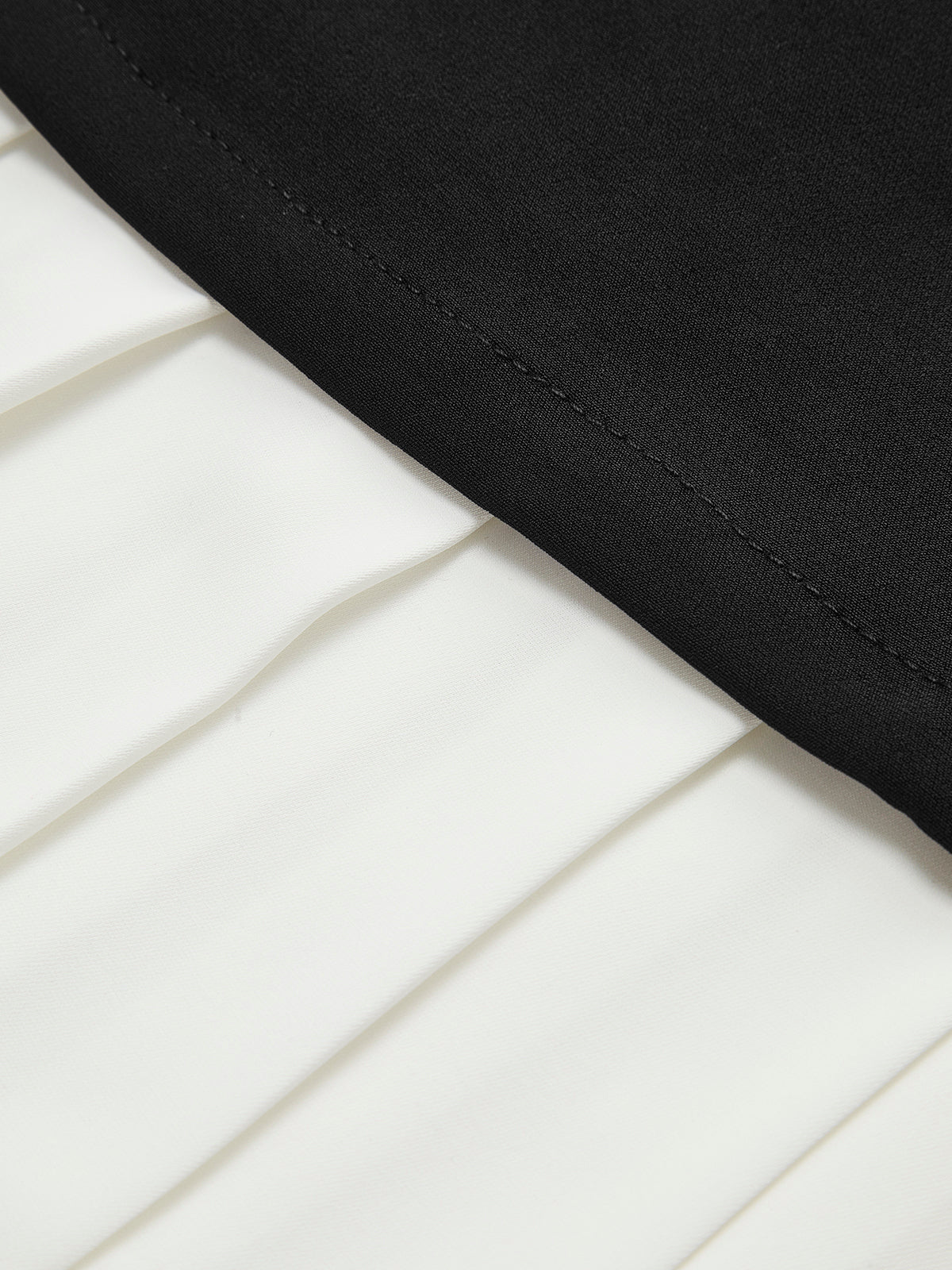 Two - Tone Kolsuz Pileli Kısa Elbise - Phentora