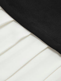 Two - Tone Kolsuz Pileli Kısa Elbise - Phentora