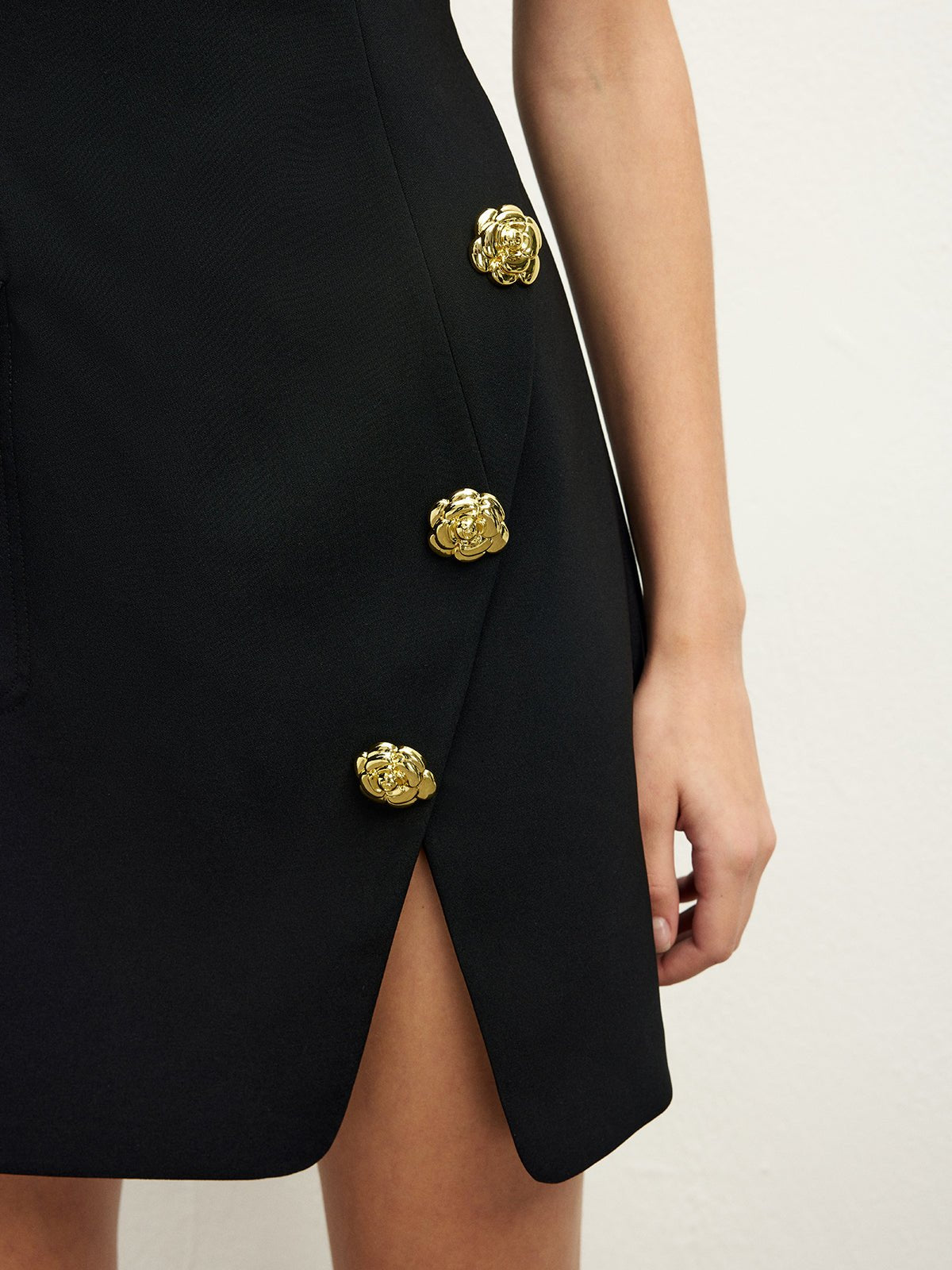 Golden Rose Düğmeli Pocket Yırtmaçlı Elbise - Phentora