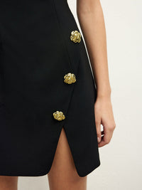 Golden Rose Düğmeli Pocket Yırtmaçlı Elbise - Phentora