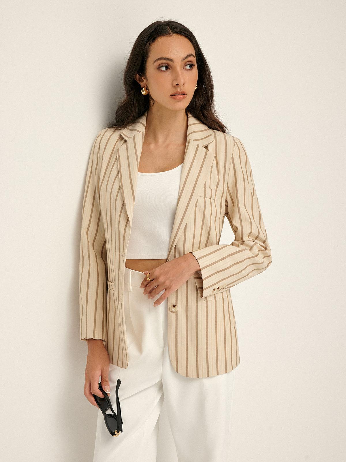 Serene Çizgili Blazer - Phentora