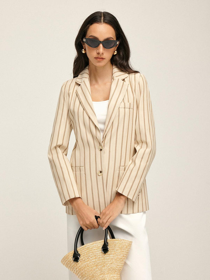 Serene Çizgili Blazer - Phentora