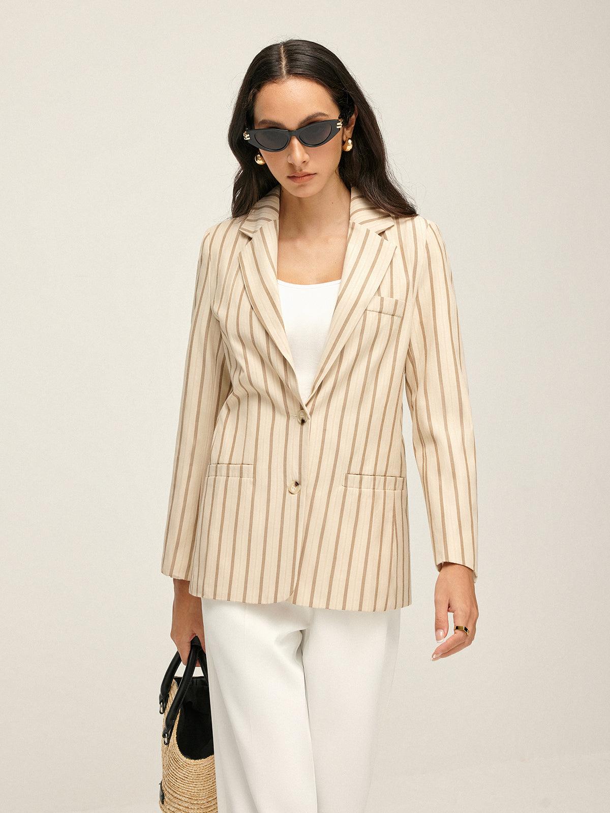 Serene Çizgili Blazer - Phentora