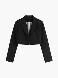 Siyah Kısa Blazer Ceket - Phentora