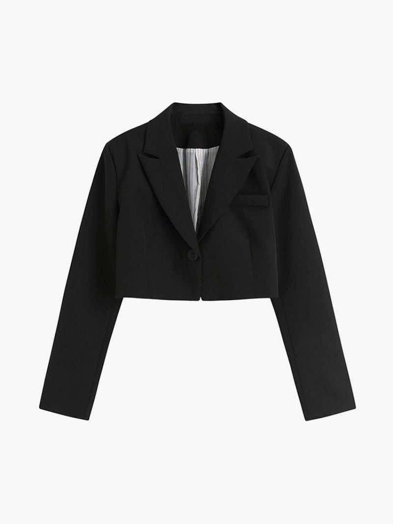 Siyah Kısa Blazer Ceket - Phentora