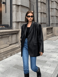 Eternal Siyah Deri Blazer - Phentora