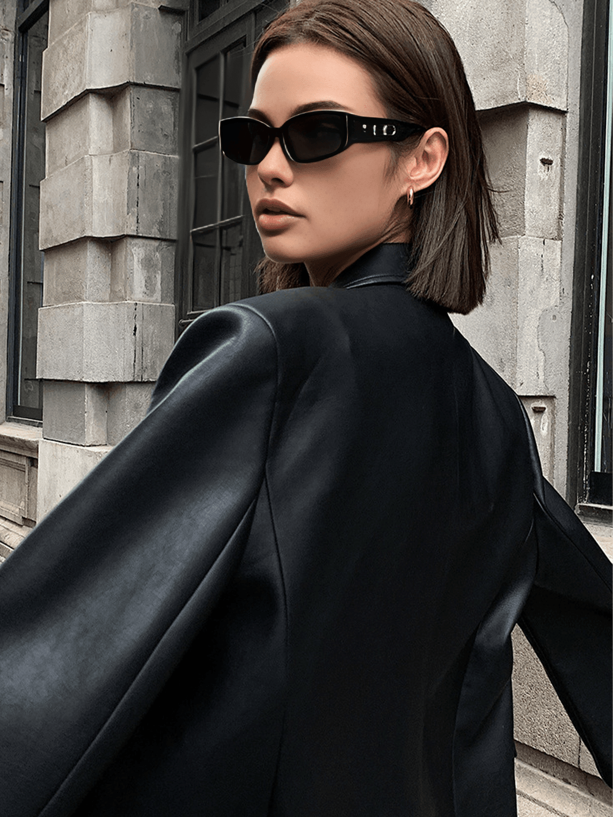Eternal Siyah Deri Blazer - Phentora