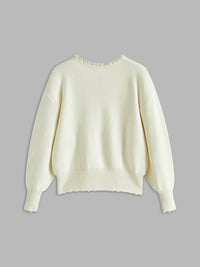 İnci Detaylı Trim Ripped Hem Hırka - Phentora