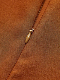 Golden Rose Düğmeli Pocket Yırtmaçlı Elbise - Phentora