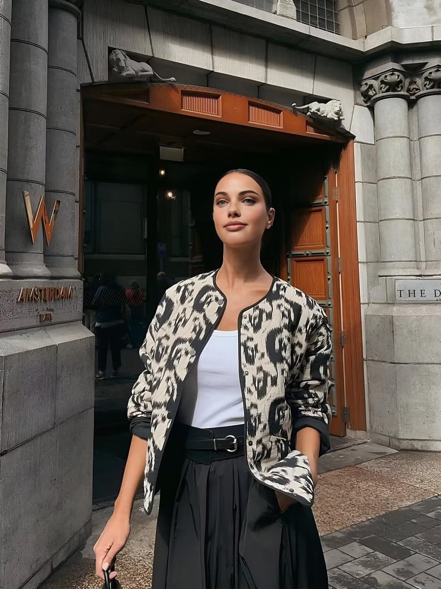 Leopard Desenli Şık Ceket - Phentora
