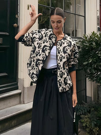 Leopard Desenli Şık Ceket - Phentora