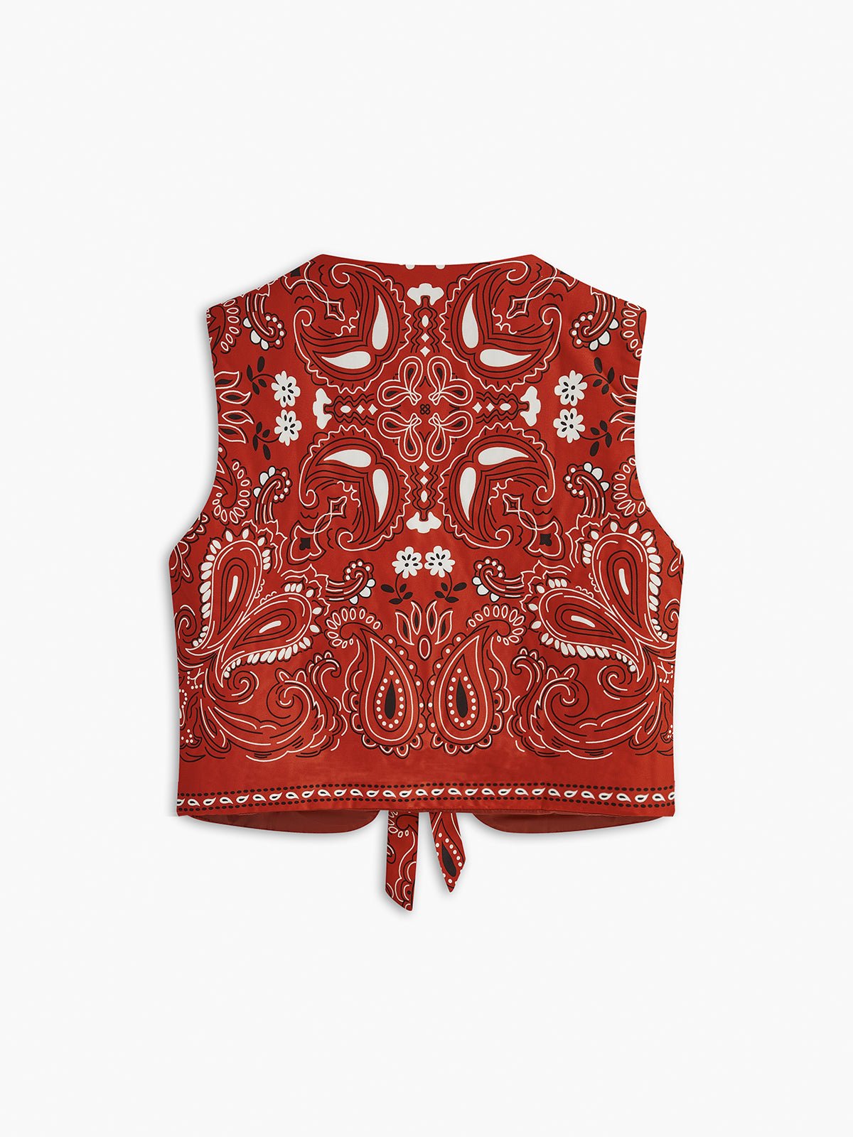 Paisley Desenli Önden Bağlamalı Yelek - Phentora
